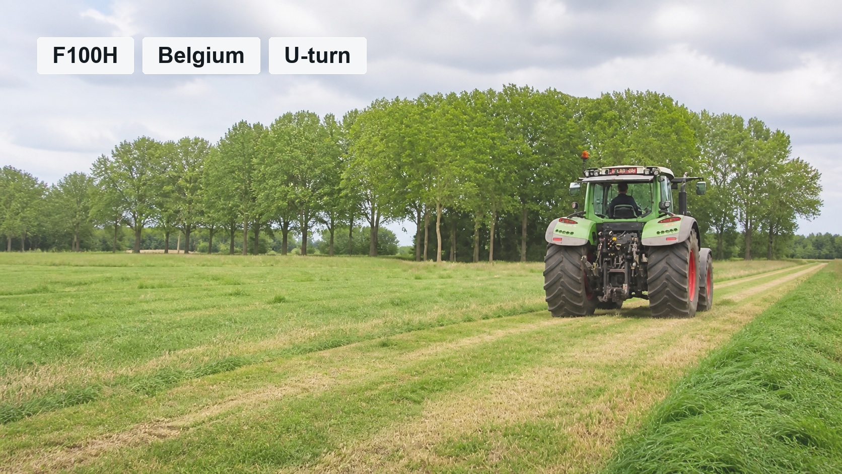 F100H Fendt 724 U-Turn Guidance in Belgium