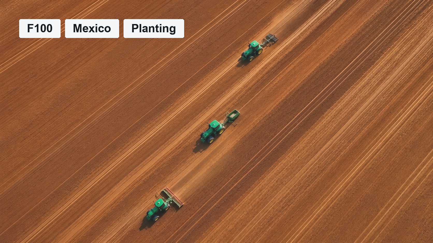 F100 Multi-Tractor Planting Operation in Mexico