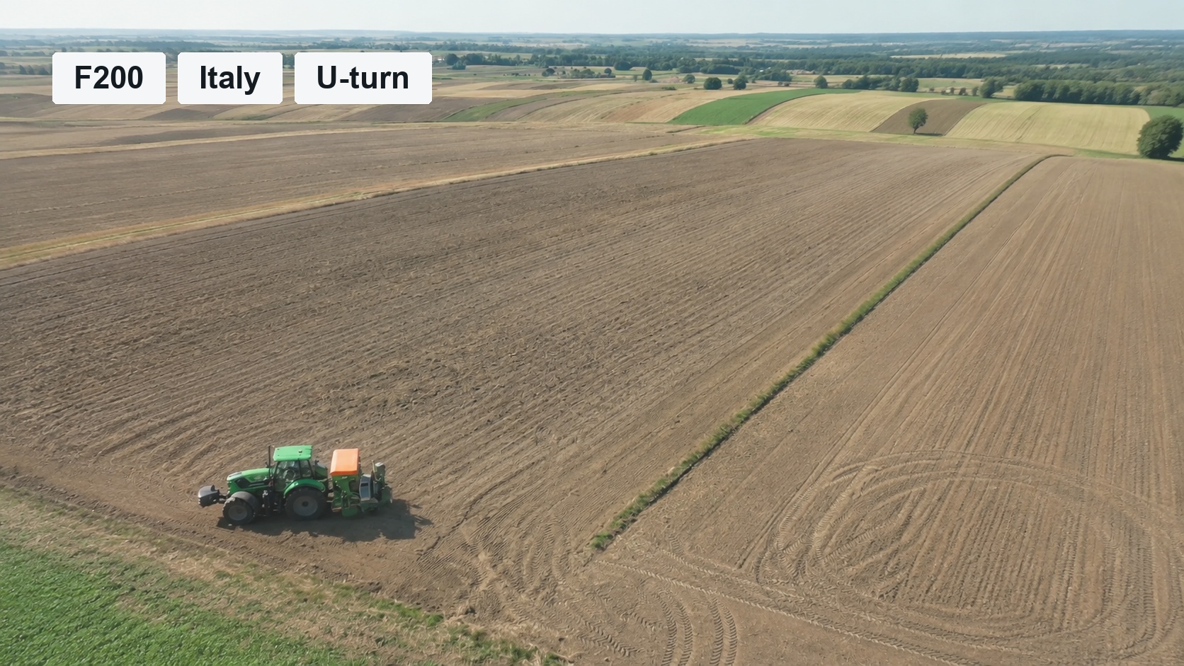 F200 U-Turn Autosteer in Italian Horseradish Fields