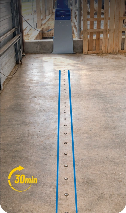 A short magnetic path leading to the charging station. Brochure reference: 30 minutes.